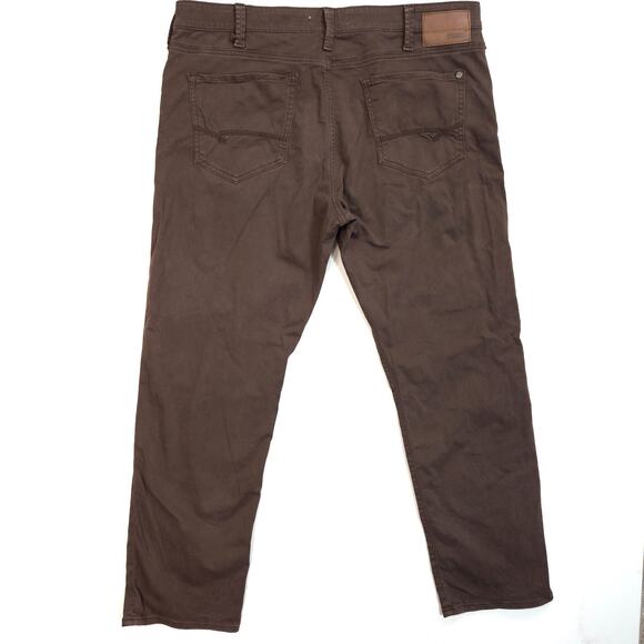 Mavi Jeans Matt Relaxed Straight Leg Pants Mens 38x32 Brown Slacks Stretch - Picture 8 of 9